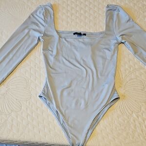 Forever 21 Light Blue Long Sleeve Bodysuit